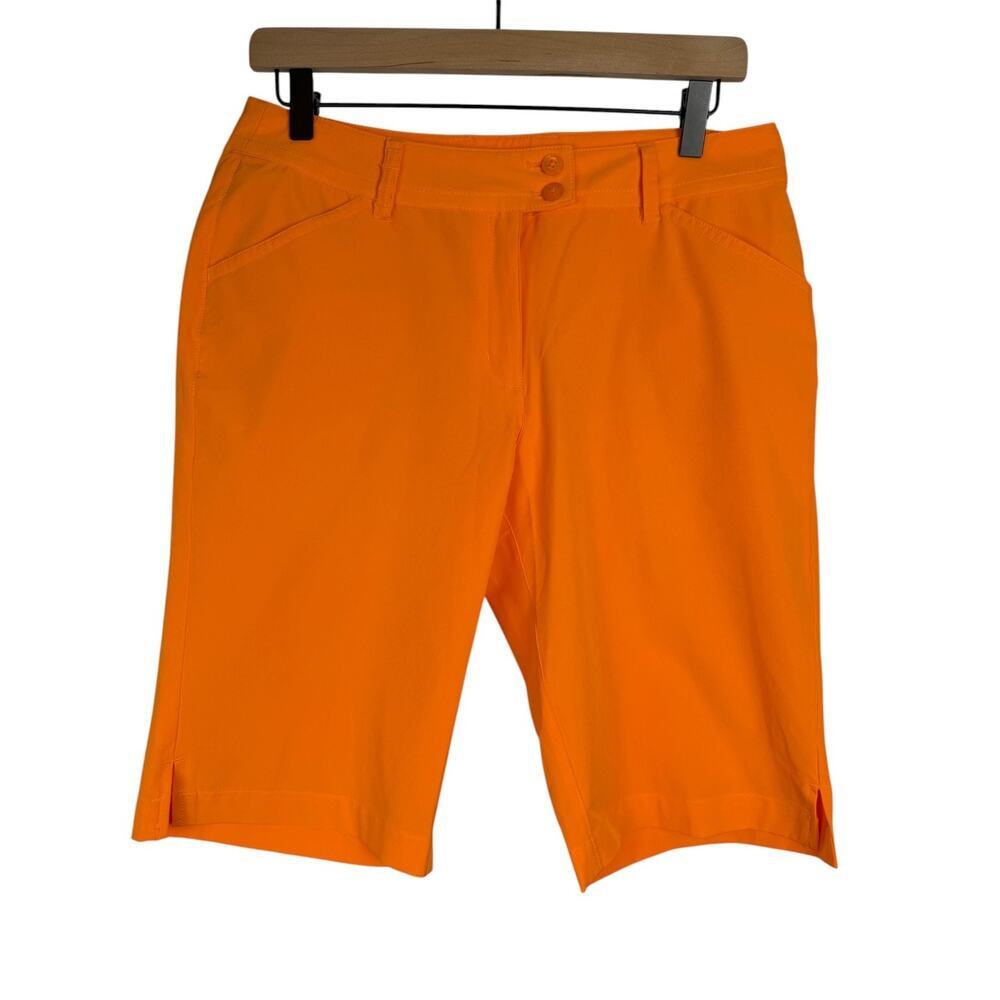CALLAWAY Golf Bermuda Shorts Womens Bright Orange Size 6 Activewear Stretch 11"